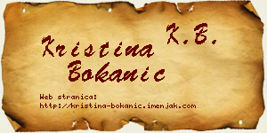 Kristina Bokanić vizit kartica